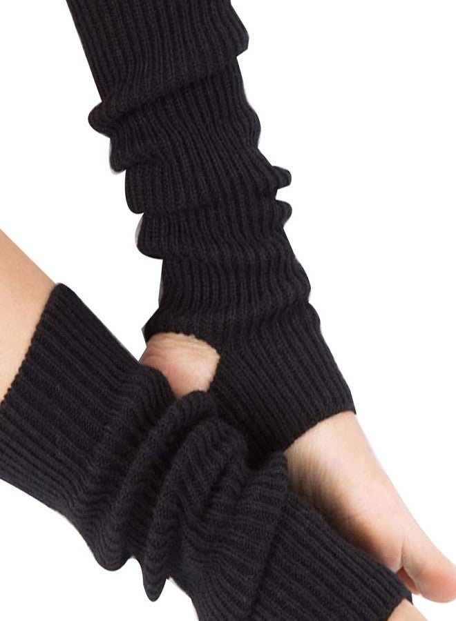 Guojanfon 1 Pair Fashion Yoga Socks for Women Girls Workout Socks Toeless Training Dance Leg Warmers (Black) - Image 2